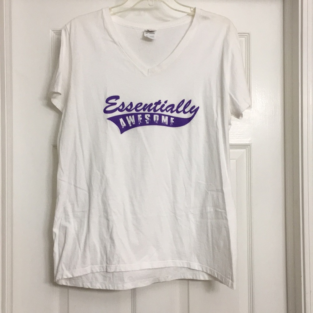 Essentially Awesome white T-shirt size XL {171}